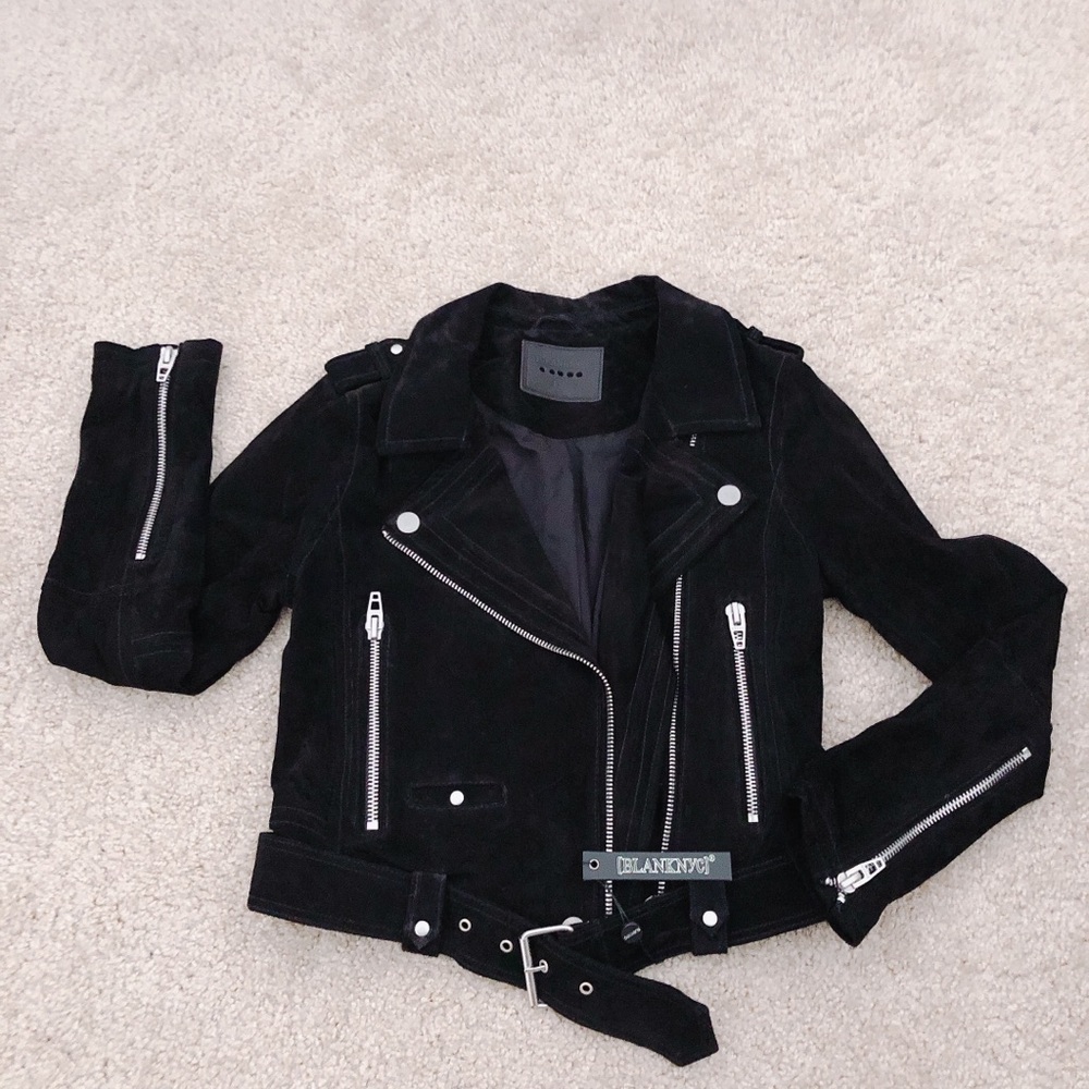 BlankNYC Suede Moro Jacket in color black